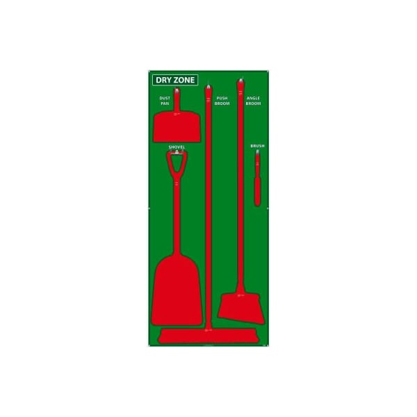 Nmc National Marker Dry Zone Shadow Board, Green/Red, 68 X 30, Aluminum - SB134AL - main